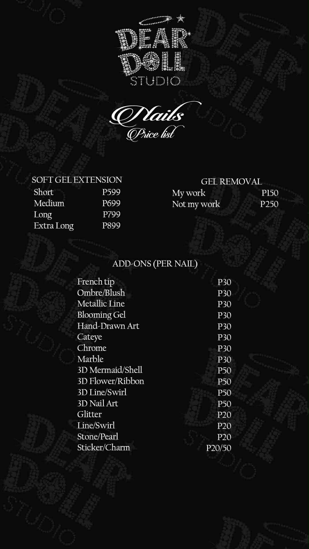 Nails price list